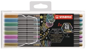 Pisaki Flamastry Stabilo 8 kolorów metalicznych Pen 68 w etui
