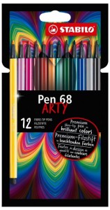Pisaki Flamastry Stabilo 12 kolorów Pen 68 Arty w etui 