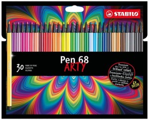 Pisaki Flamastry Stabilo 30 kolorów Pen 68 Arty w etui kartonowe