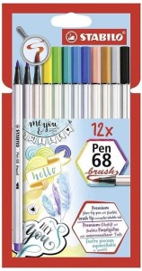 Pisaki pędzelkowe Stabilo 12 kolorów Pen 68 Brush