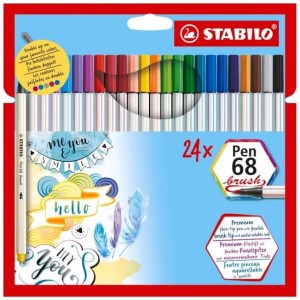 Pisaki pędzelkowe Stabilo 24 kolory Pen 68 Brush