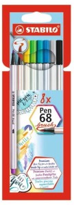 Pisaki pędzelkowe Stabilo 8 kolorów Pen 68 Brush