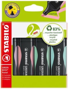 Zakreślacze Stabilo pastelowe zestaw 4 kolorów Boss Green w etui