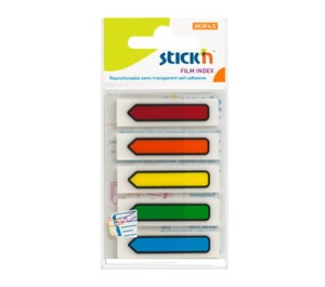 Zakładki indeksujące strzałki 5 kolorów x 20 zakładek neon, Stick'n
