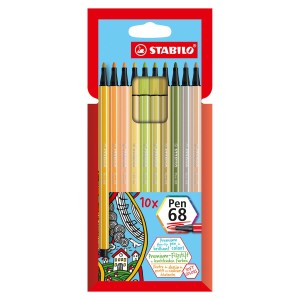 Pisaki Flamastry Stabilo 10 kolorów Pen 68