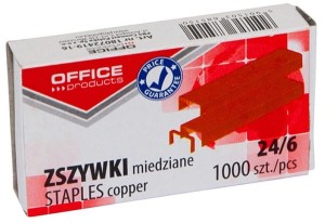 Zszywki do zszywacza miedziane 24/6 1000 sztuk, Office Products