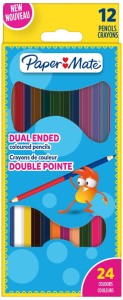 Kredki ołówkowe dwustronne 12 sztuk = 24 kolory, Paper Mate
