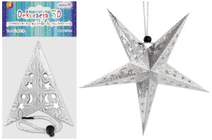 Gwiazda hologramowa GW-7407 złota, rozm. 30cm, Aliga