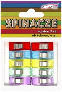 Spinacze plastikowe mini 10 sztuk 27 mm, Aliga