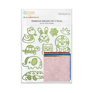 Naklejki piankowe Diy z folią Zwierzęta 12 sztuk Dp Craft