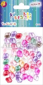 Koraliki plastikowe dekoracyjne 10x8x6 mm 50 sztuk, Aliga
