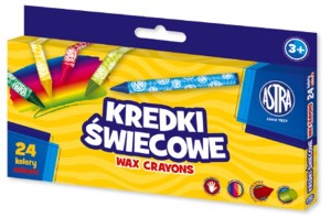 Kredki świecowe okrągłe 24 kolory 3+, Astra