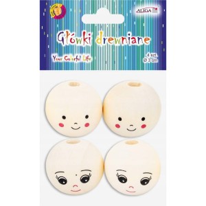 Główki drewniane 3 cm 4 sztuki, Aliga