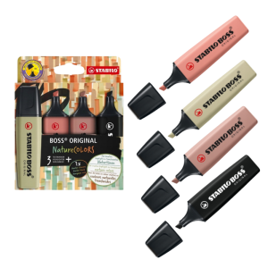 Zakreślacz Stabilo Boss Nature Colors zestaw 4 sztuk