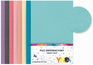 Filc dekoracyjny Pastelowy A4 8 arkuszy, Interdruk