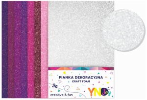 Pianka dekoracyjna brokatowa Sweet A4 8 arkuszy, Interdruk