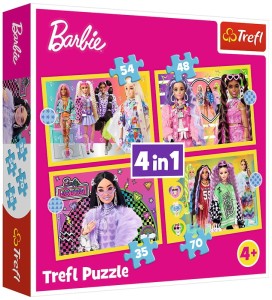 Puzzle Trefl 4w1 Wesoły świat Barbie 35-70 elementów 4+