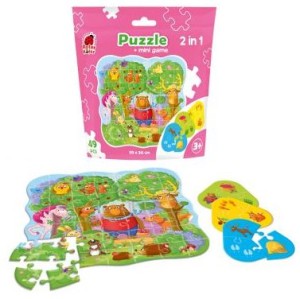 Puzzle w saszetce 49 elementów Magiczny las + mini gra, Roter Kafer