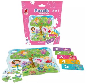 Puzzle w saszetce 49 elementów Wróżki + mini gra, Roter Kafer
