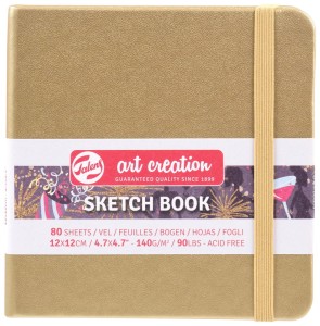 Szkicownik z gumką Złoty Art Creation Talens 12x12 cm