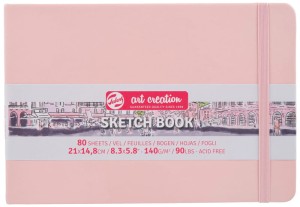 Szkicownik z gumką Różowy Pastelowy Art Creation Talens 21x14,8 cm