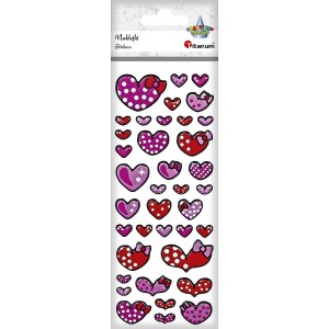 Naklejki wypukłe serca 38 sztuk, Craft-Fun