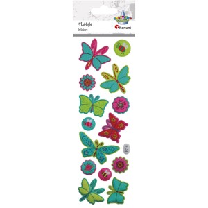 Naklejki miękkie motylki i kwiatki 14 sztuk , Craft Fun