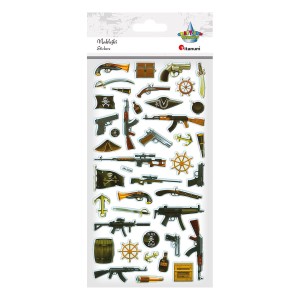 Naklejki wypukłe Pistolety Piraci 41 sztuk, Craft-Fun