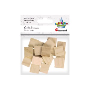 Kostki drewniane naturalne 26 sztuk 2x1,8x0,5cm, Craft-Fun