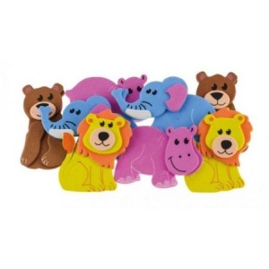 Naklejki piankowe Zwierzaki 8 sztuk kreatywne z pianki, Brewis