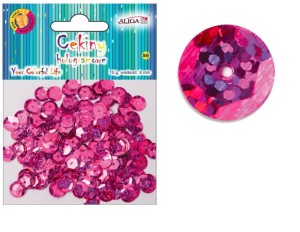 Cekiny holograficzne różowe ciemne 10 g. Aliga
