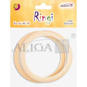 Ringi drewniane do makramy 8,5 cm 2 sztuki, Aliga