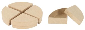 Pudełko z masy papierowej ćwiartka okręgu 1 sztuka 7 x 7 x 3 cm z masy papierowej BT072C, Decopatch
