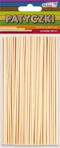 Patyczki drewniane okrągłe naturalne 2x150 mm 100 sztuk, Aliga