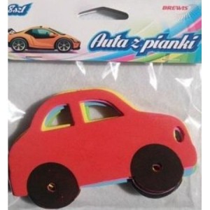 Naklejki piankowe Duże Auta kolorowe 8 sztuk 12,5 cm kreatywne z pianki, Brewis