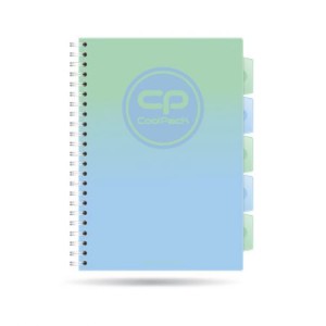 Kołozeszyt z przekładkami A4 100 kartek kratka Gradient Mojito, Coolpack
