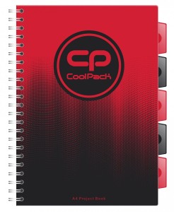 Kołozeszyt z przekładkami A4 100 kartek kratka Gradient Cranberry, Coolpack