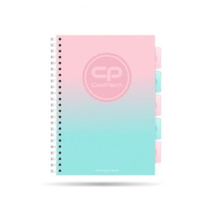 Kołozeszyt z przekładkami A4 100 kartek kratka Gradient Strawberry, Coolpack