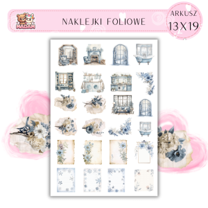 Naklejki Foliowe Zimowy Krajobraz Papier Kwiaty 13x19, Madam
