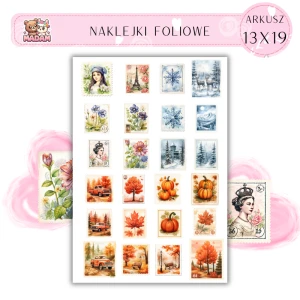 Naklejki Foliowe Jesienno Zimowe Znaczki 13x19, Madam