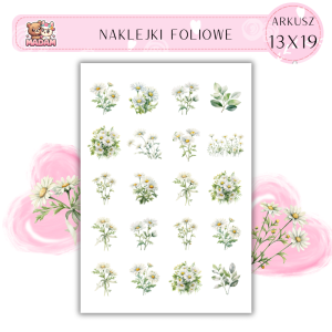 Naklejki Foliowe Kwiaty Stokrotki 13x19, Madam