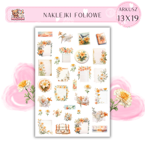 Naklejki Foliowe Kwiaty Podróże Notes 13x19, Madam