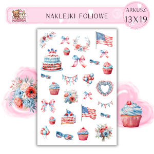 Naklejki Foliowe USA 13x19, Madam