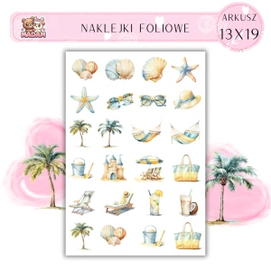 Naklejki Foliowe Wakacje Plaża Palmy 13x19, Madam
