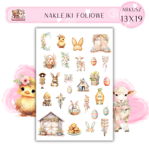 Naklejki Foliowe Wielkanoc 13x19, Madam