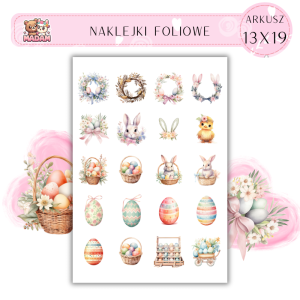 Naklejki Foliowe Wielkanoc 13x19, Madam