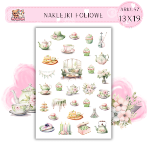 Naklejki Foliowe Czas na Herbatę Wiosna 13x19, Madam