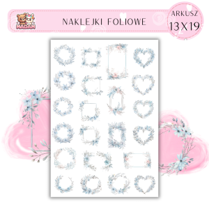 Naklejki Foliowe Zimowe Ramki na białym tle 13x19, Madam