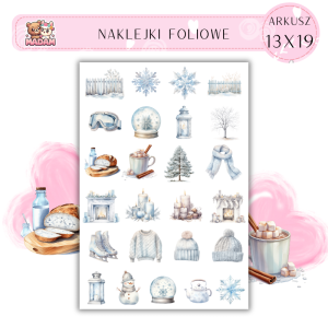Naklejki Foliowe Zimowe Inspiracje 13x19, Madam