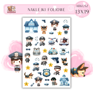 Naklejki Foliowe dla dzieci Policja 13x19, Madam